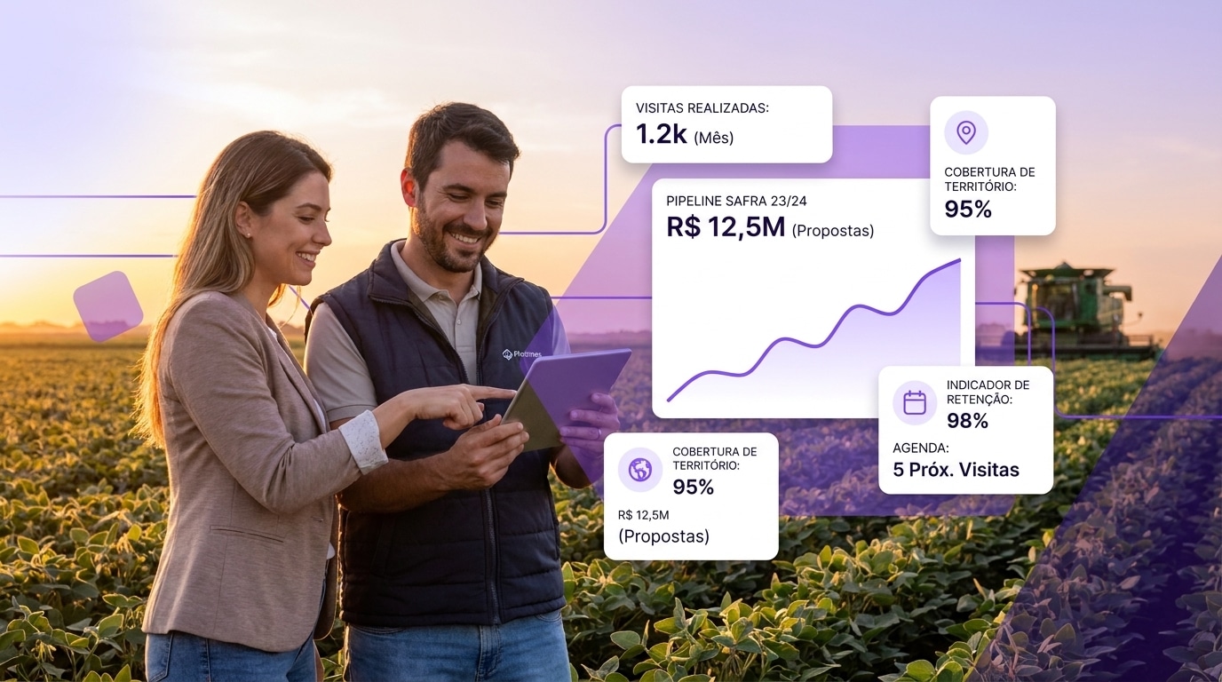 Imagem de topo para o artigo sobre Como acompanhar representantes comerciais no agro