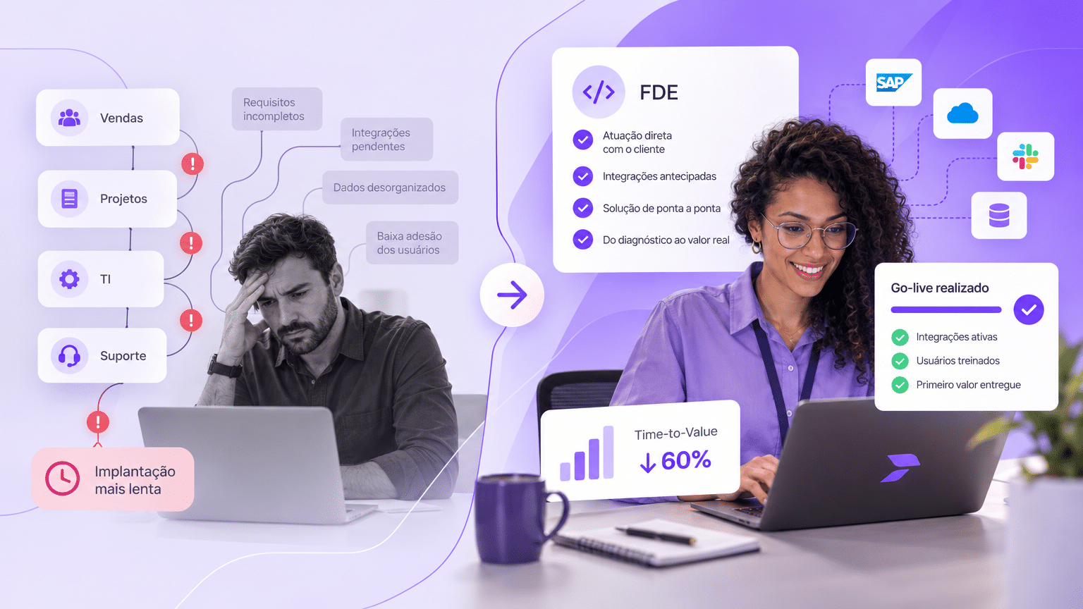 Imagem de topo para o artigo sobre Como o Forward Deployed Engineer acelera a implanta&ccedil;&atilde;o de softwares B2B